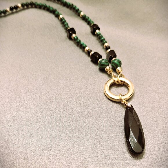 Fucci Minnulli Jewelry - SALE!! Malachite & Onyx Pendant Necklace